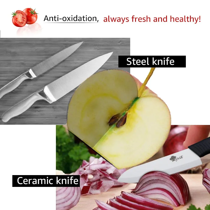 Ceramic Knives Kitchen knives 3 4 5 6 inch Chef knife Cook Set peeler white zirconia blade Multi-color Handle High Quality