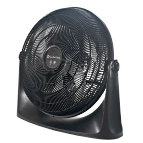 Comfort Zone 20" 3-Speed Powr Curve Floor Fan in Black/Silver