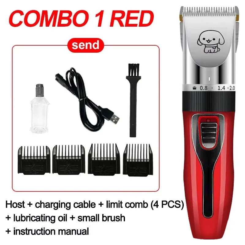 Cordless Pet Grooming Kit - Dog Hair Trimmer and Clipper Set