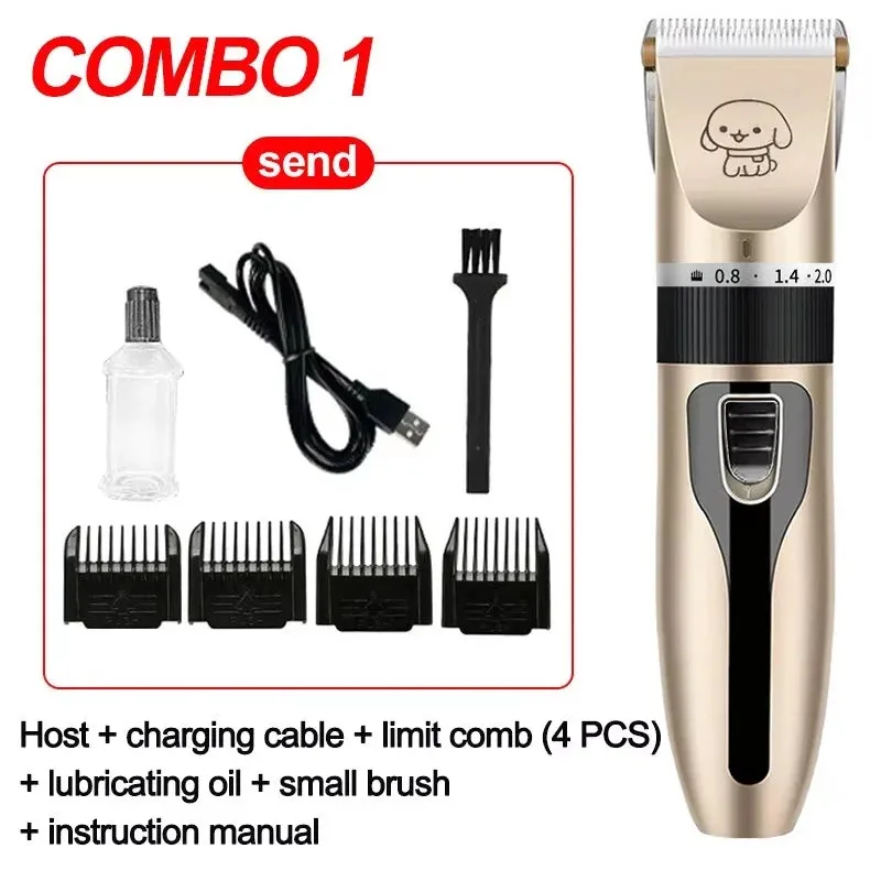 Cordless Pet Grooming Kit - Dog Hair Trimmer and Clipper Set