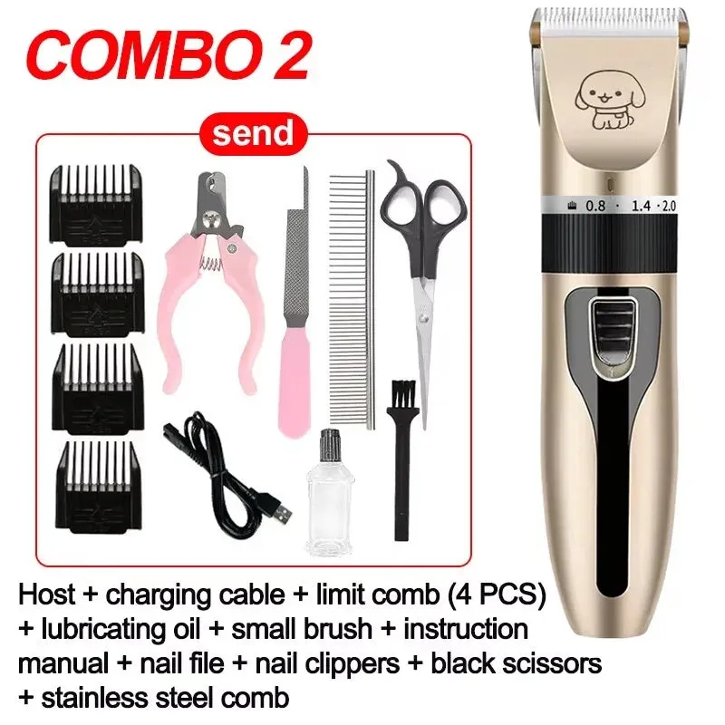 Cordless Pet Grooming Kit - Dog Hair Trimmer and Clipper Set