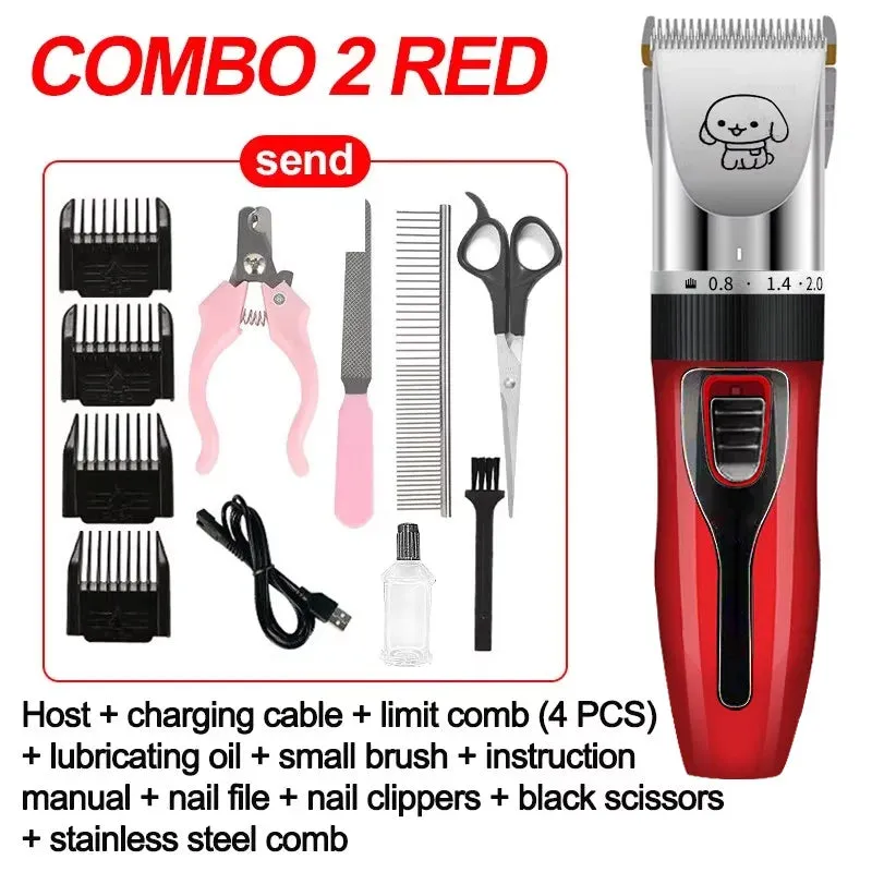 Cordless Pet Grooming Kit - Dog Hair Trimmer and Clipper Set