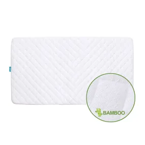 Crib Mattress Protector/ Pad Cover - Natural Bamboo, Waterproof (for Standard Crib/ Toddler Bed)