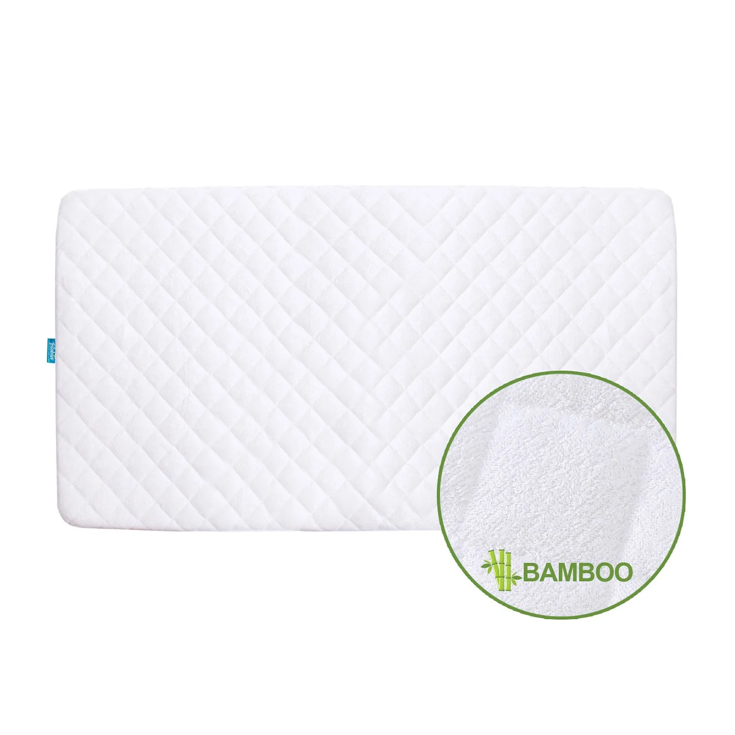 Crib Mattress Protector/ Pad Cover - Natural Bamboo, Waterproof (for Standard Crib/ Toddler Bed)