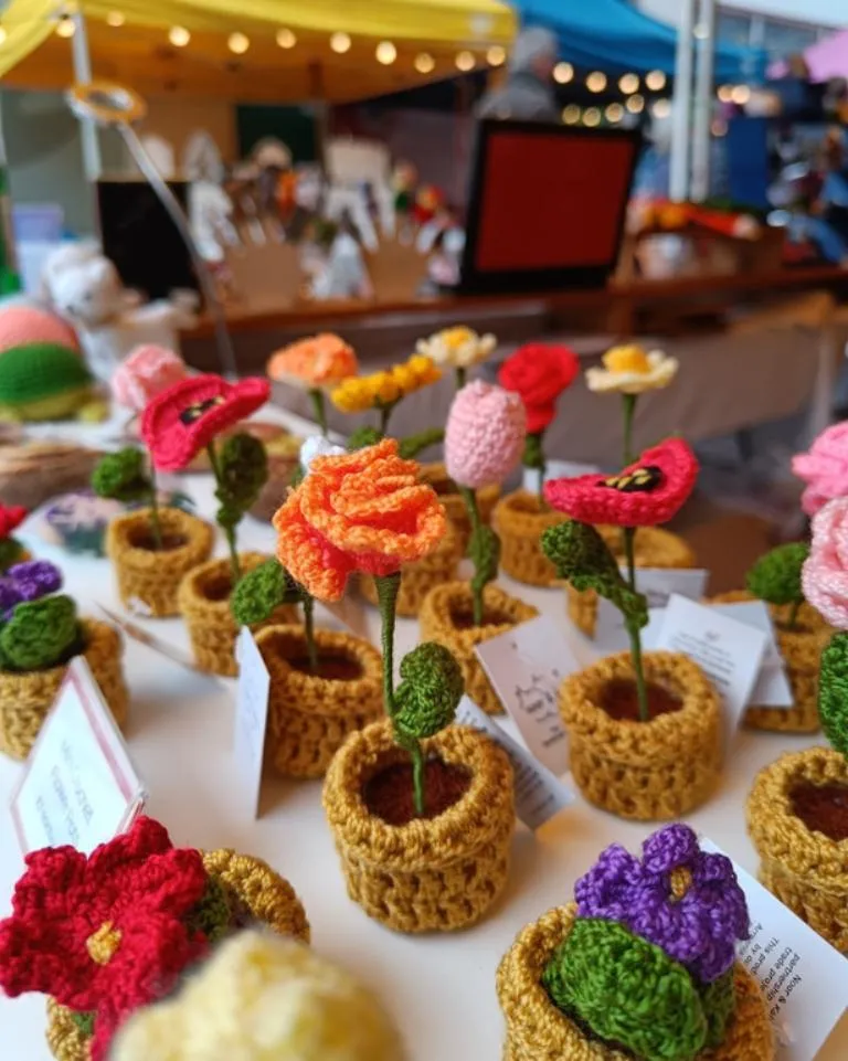 Crocheted Mini Flower Pots