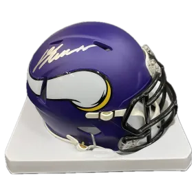 Dallas Turner Autographed Minnesota Vikings Speed Mini Helmet