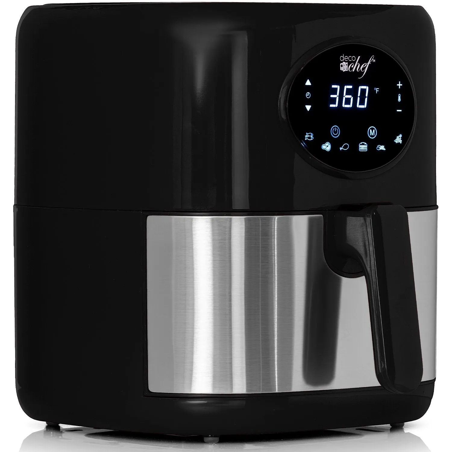 Deco Chef 3.7QT Digital Air Fryer with 6 Cooking Presets, Black - Refurbished