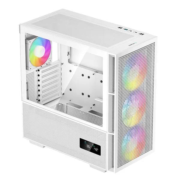 DeepCool | CH560 | Digital ATX Mesh Front Mid-Tower With Built-in Dual Status Digital Display - White