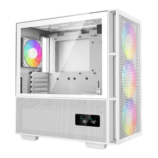 DeepCool | CH560 | Digital ATX Mesh Front Mid-Tower With Built-in Dual Status Digital Display - White