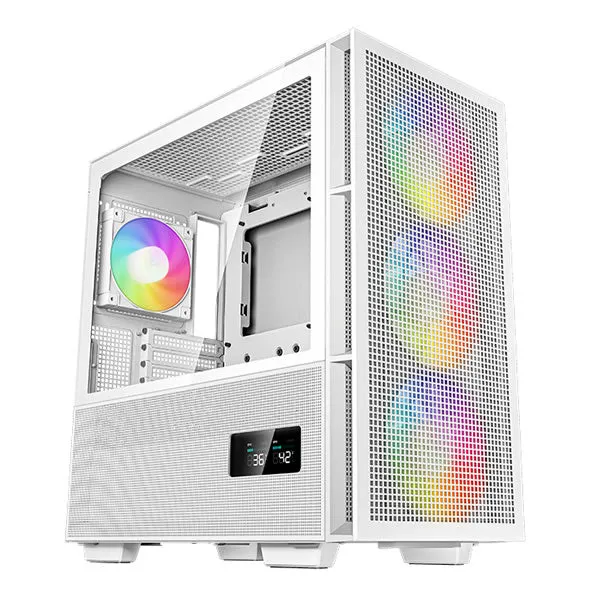 DeepCool | CH560 | Digital ATX Mesh Front Mid-Tower With Built-in Dual Status Digital Display - White