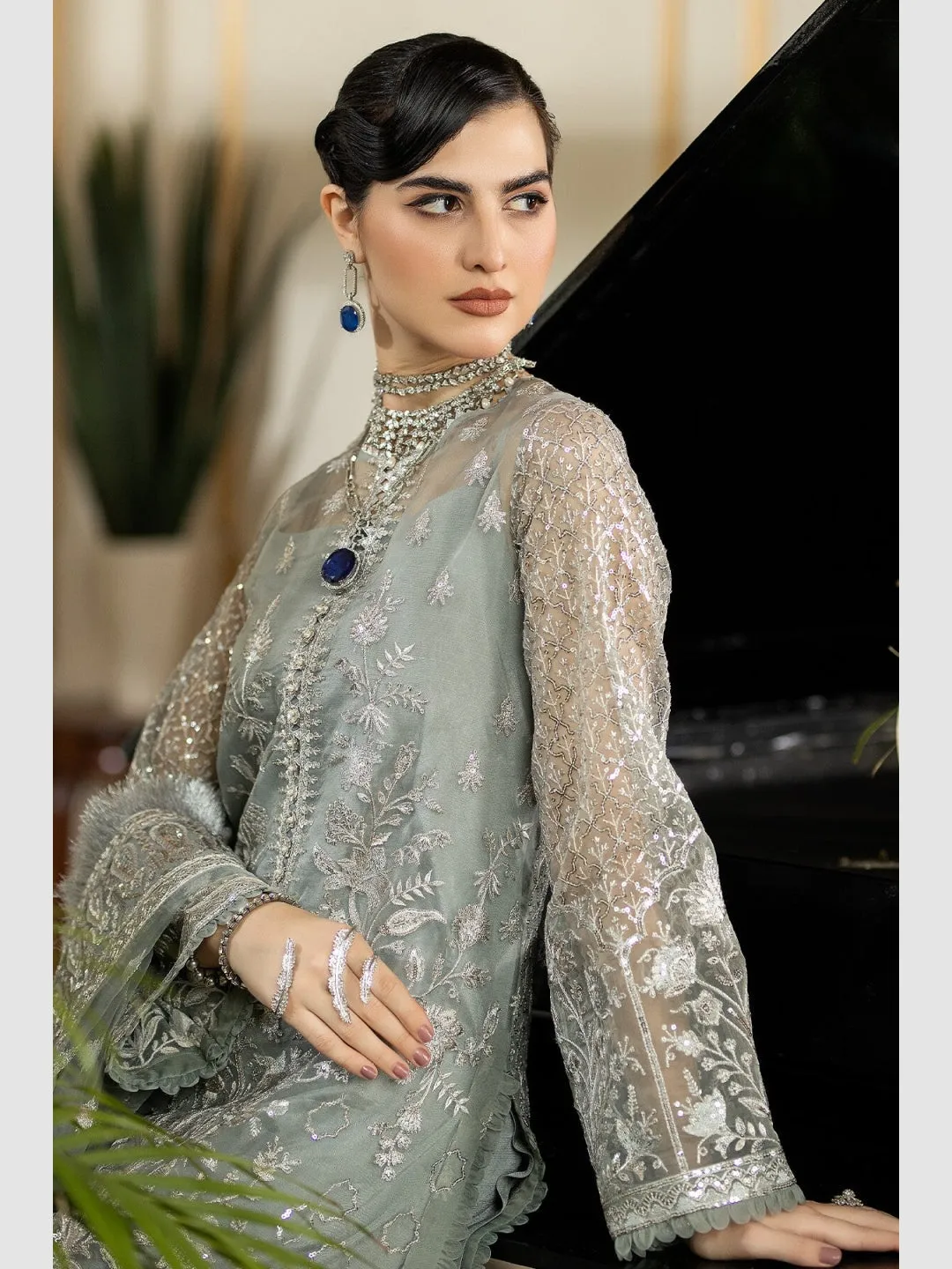 Designer Embroidered Net