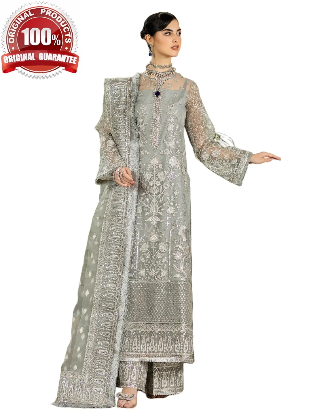 Designer Embroidered Net