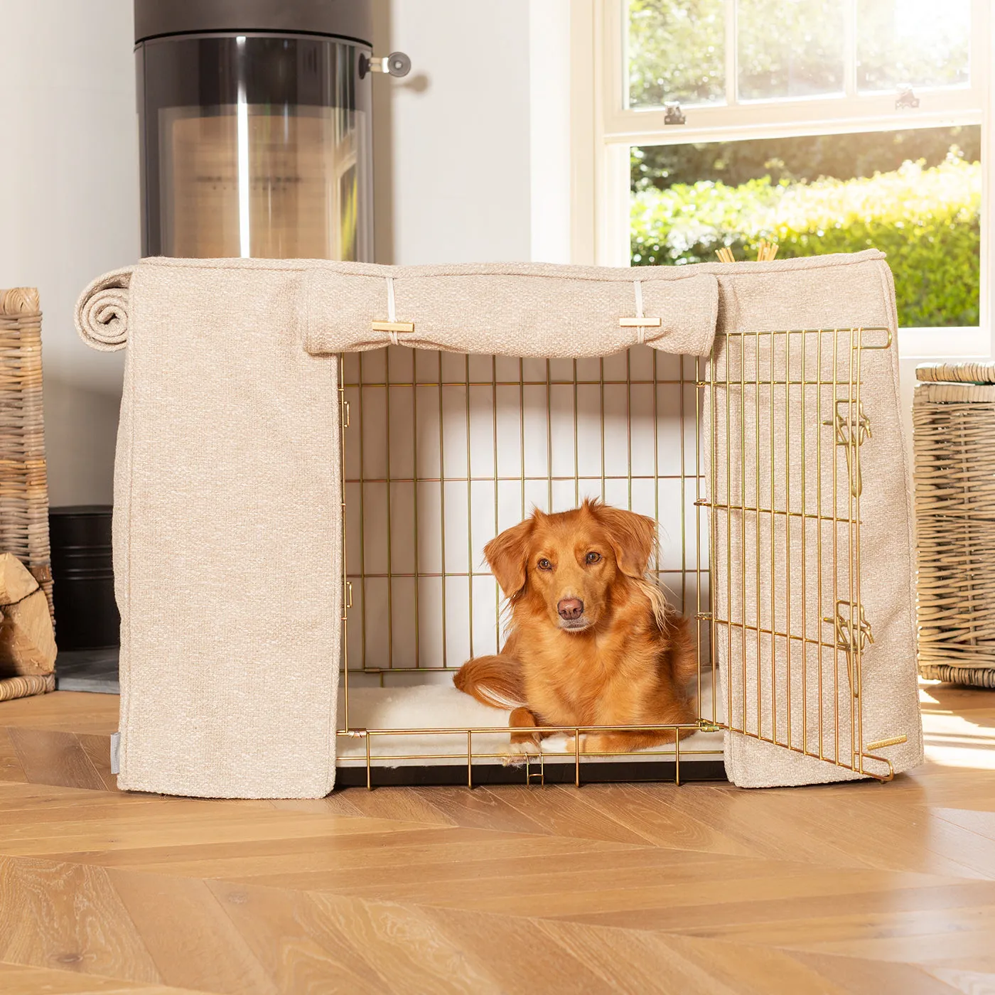 Dog Crate with Crate Cover in Essentials Herdwick Sandstone by Lords & Labradors