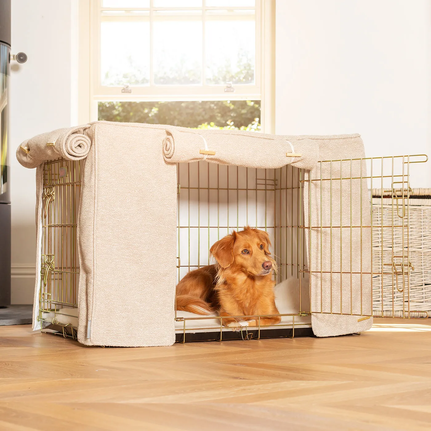 Dog Crate with Crate Cover in Essentials Herdwick Sandstone by Lords & Labradors