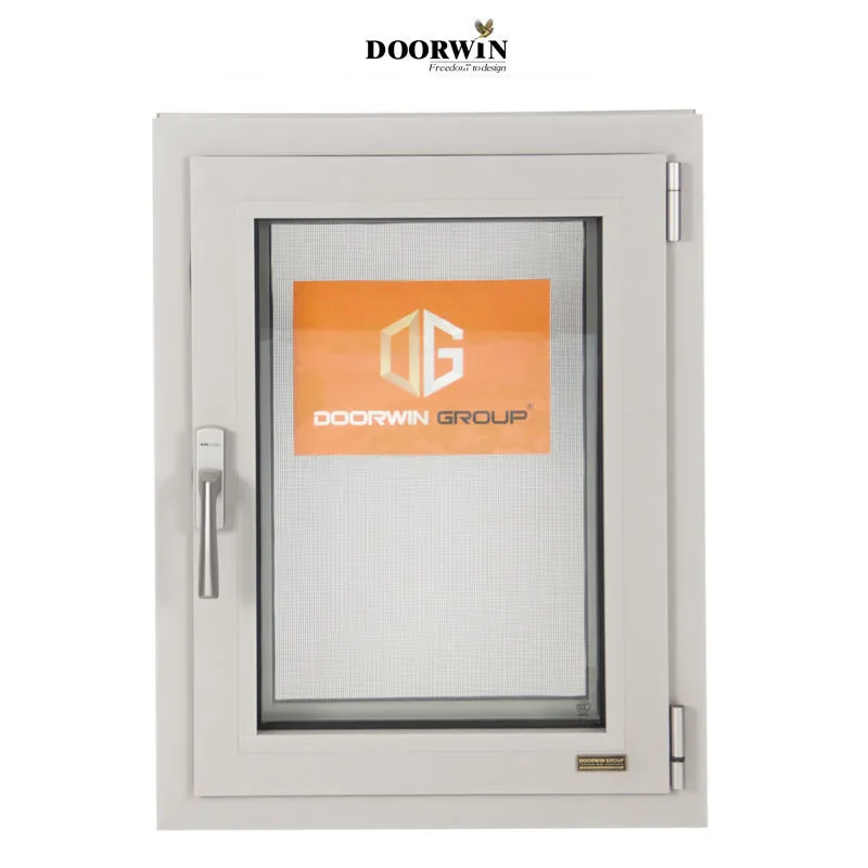 Doorwin 2021high quality factory Aluminum alloy Profile double glass casement window And Door with mosquito netting for cheap sale