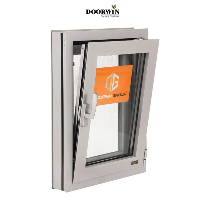 Doorwin 2021high quality factory Aluminum alloy Profile double glass casement window And Door with mosquito netting for cheap sale