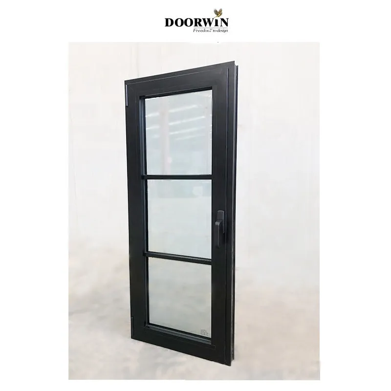 Doorwin 2021Modern Black Aluminum Tilt And Turn Casement Window With Grill Design And Mosquito Net For Homes