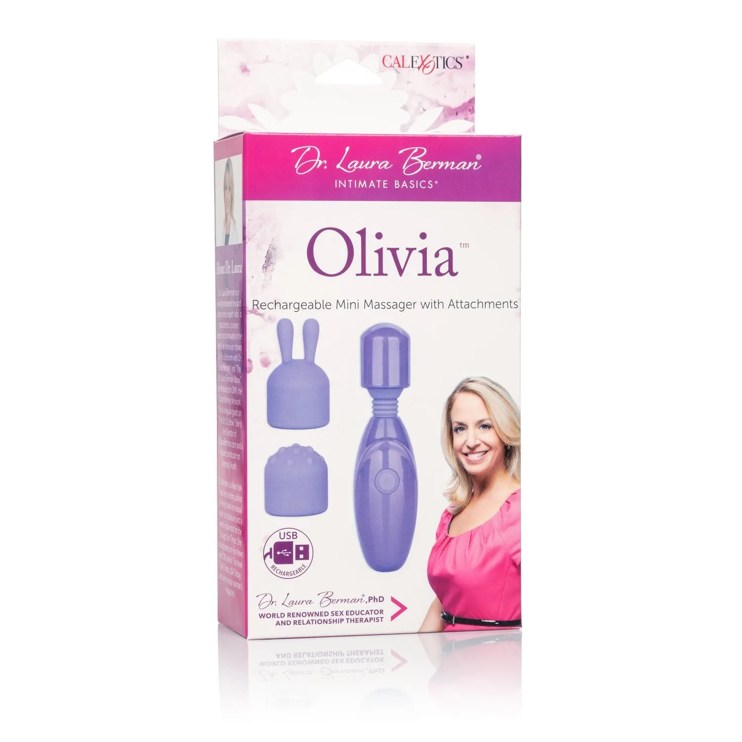 Dr Laura Berman Olivia Rechargeable Mini Massager With Attachments