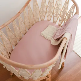 DUSKY ROSE bamboo JERSEY BASSINET sheet