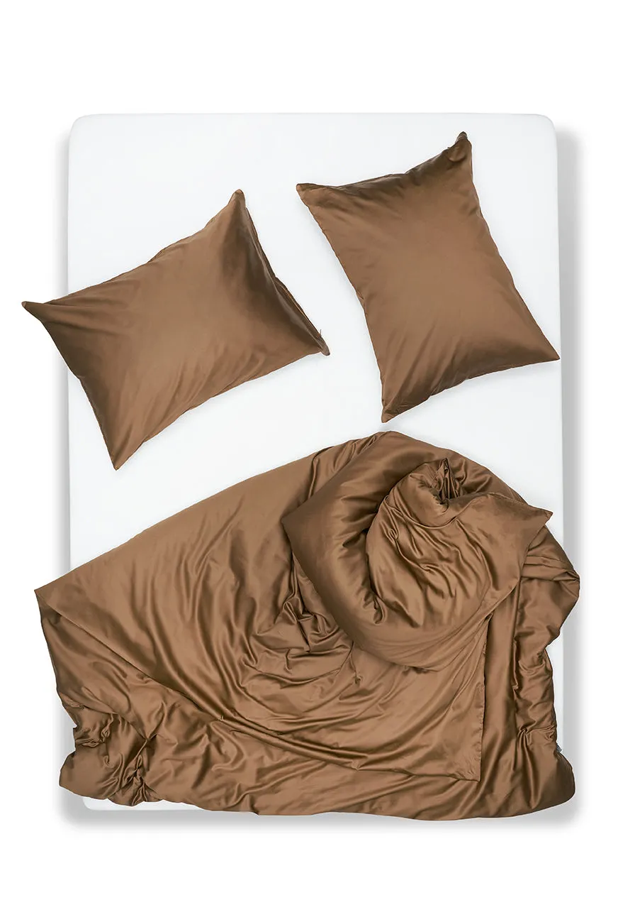 Egyptian Cotton Sateen Bedding in Bronze Color