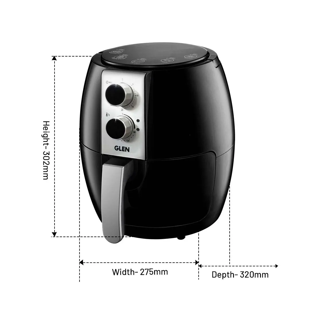 Electric Rapid Fryer 3.8 Litres, 1350W, Temperature Control, Removable Frying Basket - Black 3049