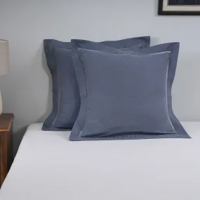 Emmie Made With Egyption Cotton Ultra Soft Blue Pillow Case Euro Set