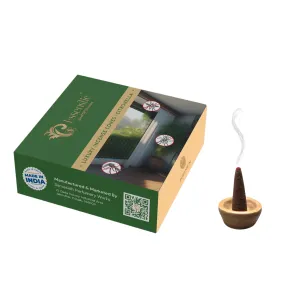 Essenstic 100% Natural Mosquito Repellent Dhoop Cones | Organic Dhoop Cones | Chemical Free Citronella & Lemongrass Incense Cones | Burn Time: 30  Mins | Free Ceramic Cone Holder