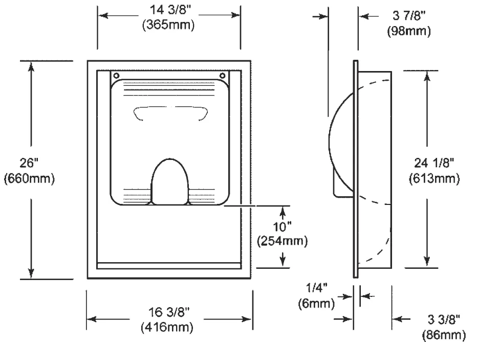 Excel Dryer XLERATOR® 40502 Recess Kit - Brushed Stainless Steel ADA Compliant (DOES NOT INCLUDE HAND DRYER)