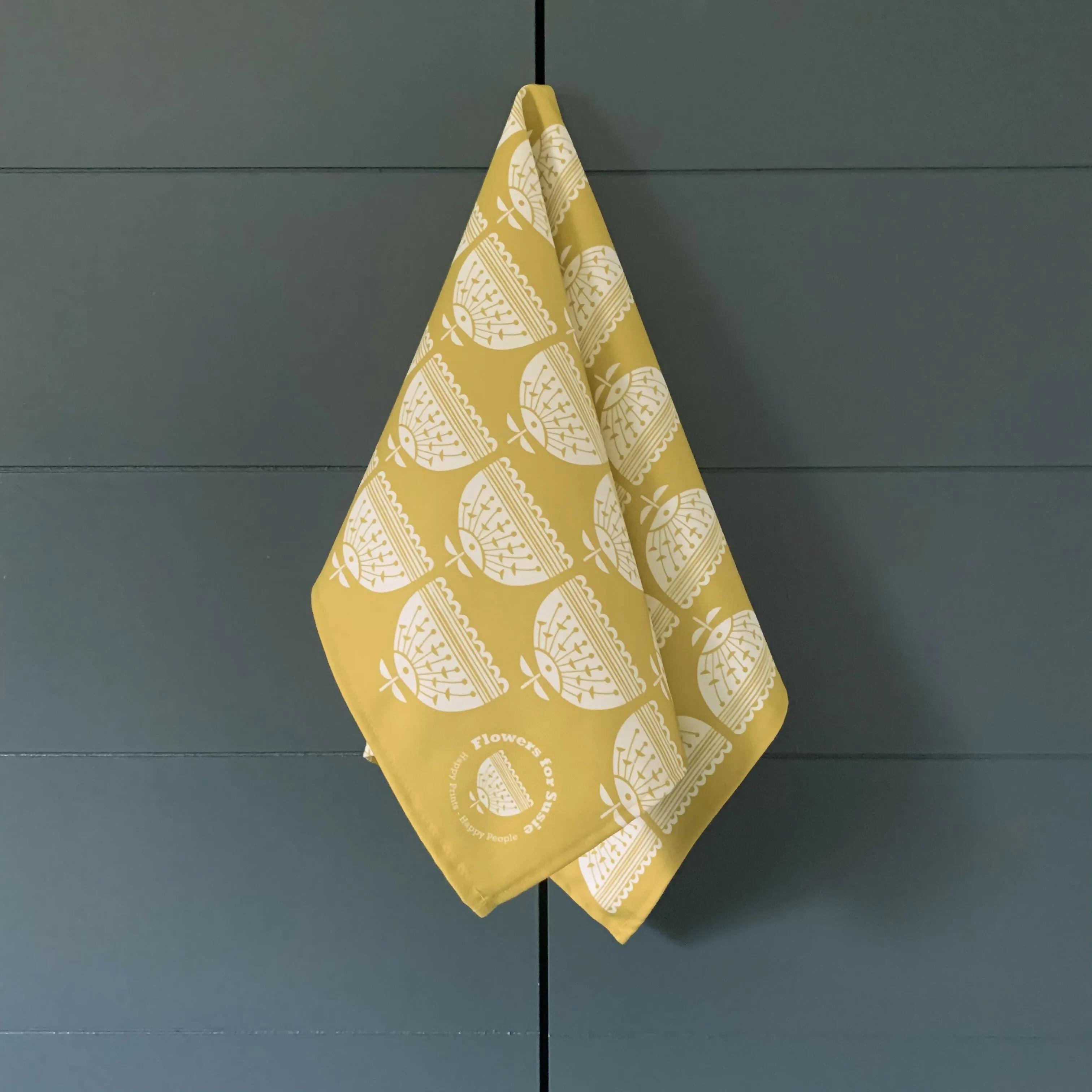 Flower Tea Towel - Yellow