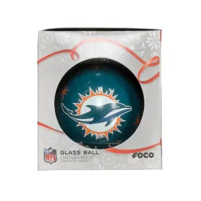 FOCO NFL Miami Dolphins Glass Ball Ornament