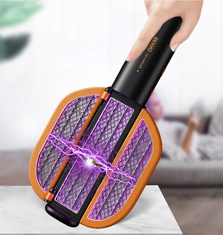 Foldable Electric Mosquito Killer Fly Swatter Bug Zapper Anti Moustique Rechargeable For Indoor And Outdoor Patio Camp