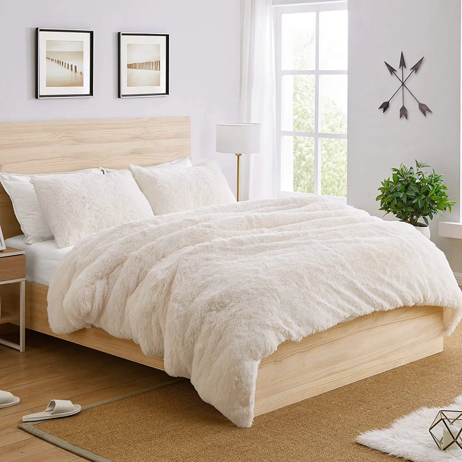 Fuzzy Plush Duvet Comforter Cover and Sham 3 pc.