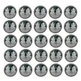 Ganesh Lakshmi Coin In Pure 999 Silver 10 Grams Set Of 50 Religious Coins