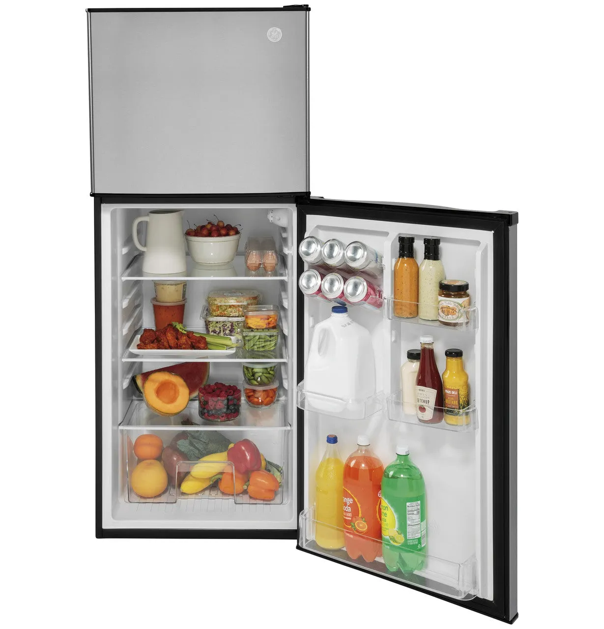 Ge Appliances 9.8 Cu. Ft. 12 Volt DC Power Top-Freezer Refrigerator-Stainless Steel