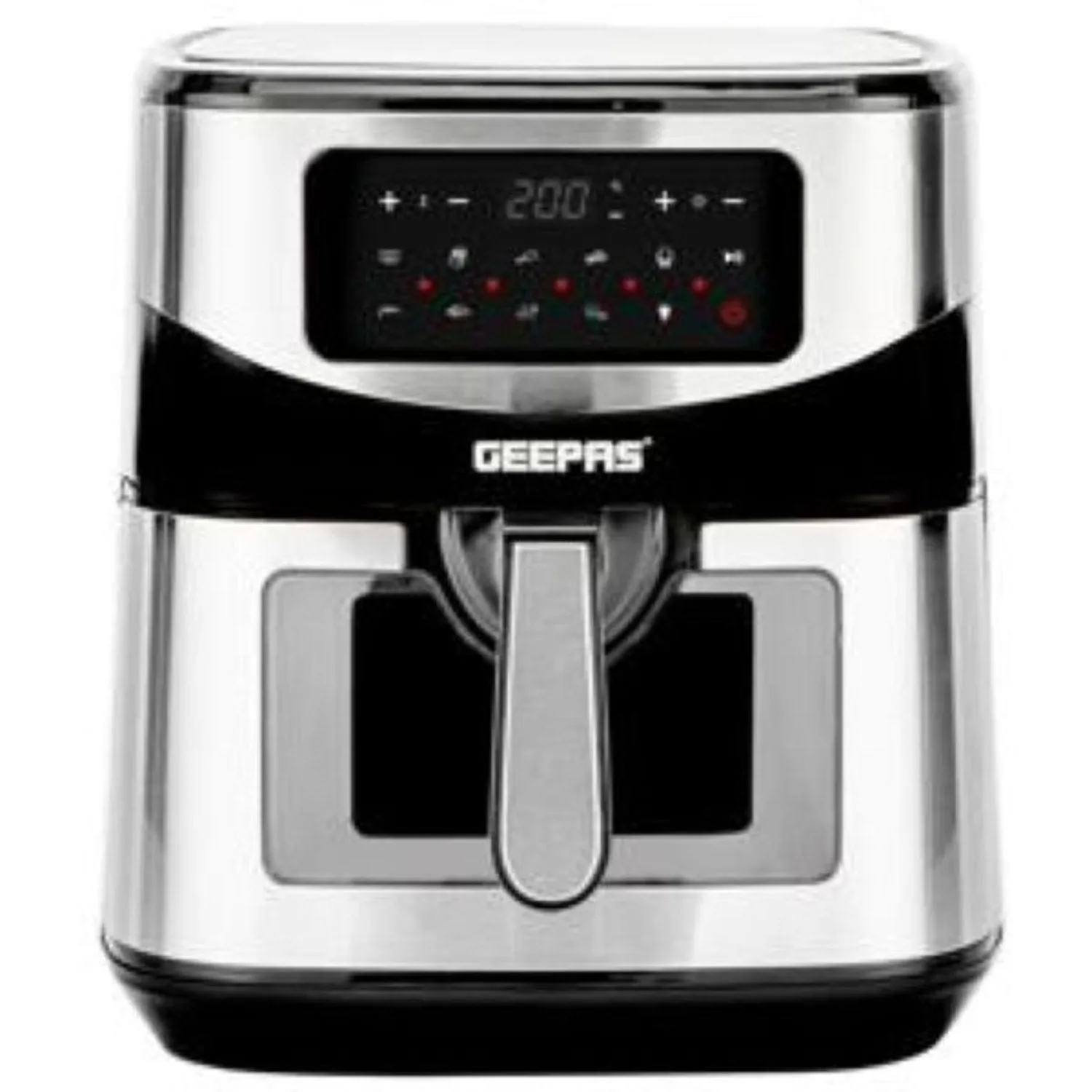 Geepas Digital Air Fryer A Rack Equipped with Vortex, 9.2Lit, Stainless Steel