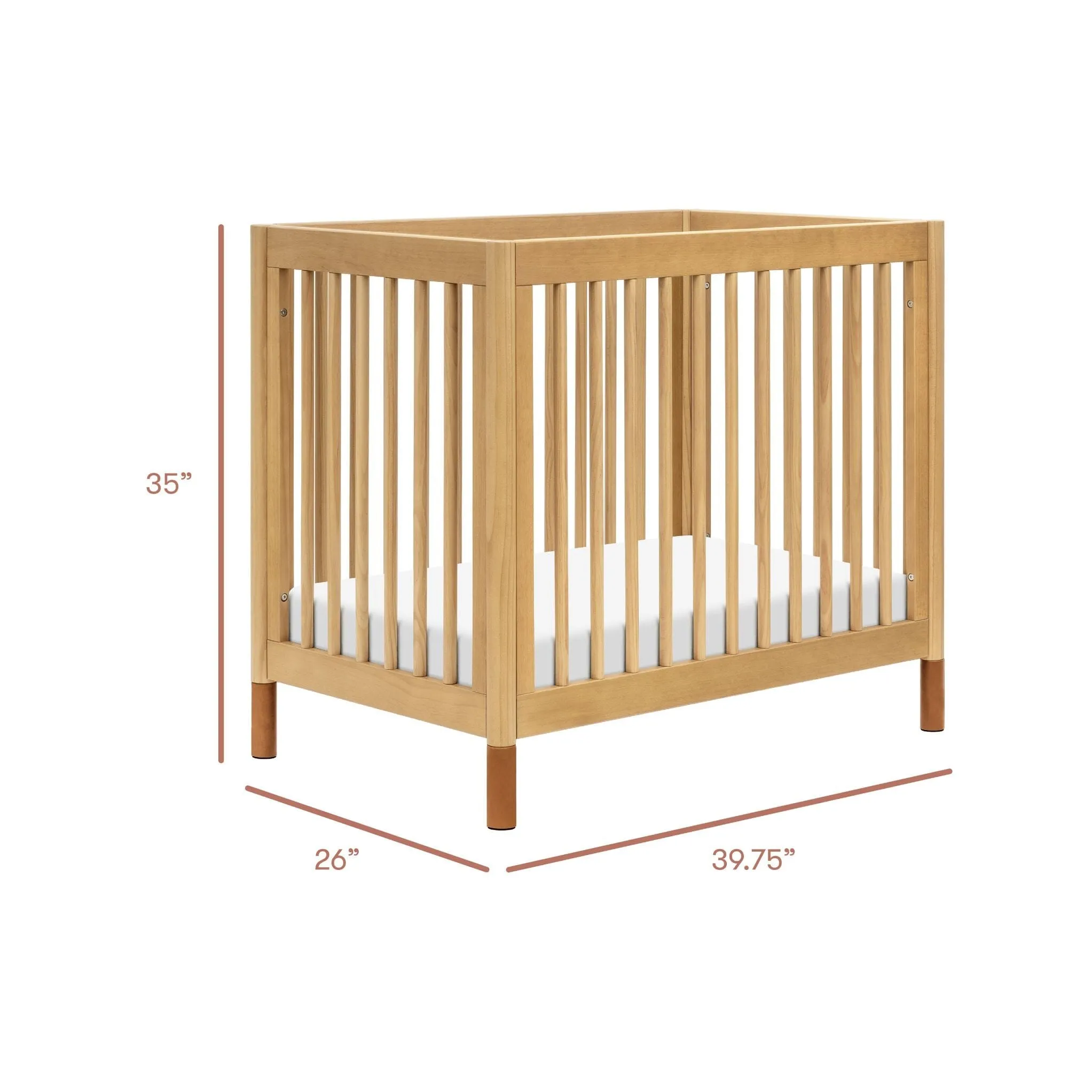 Gelato 4-in-1 Convertible Mini Crib | Honey