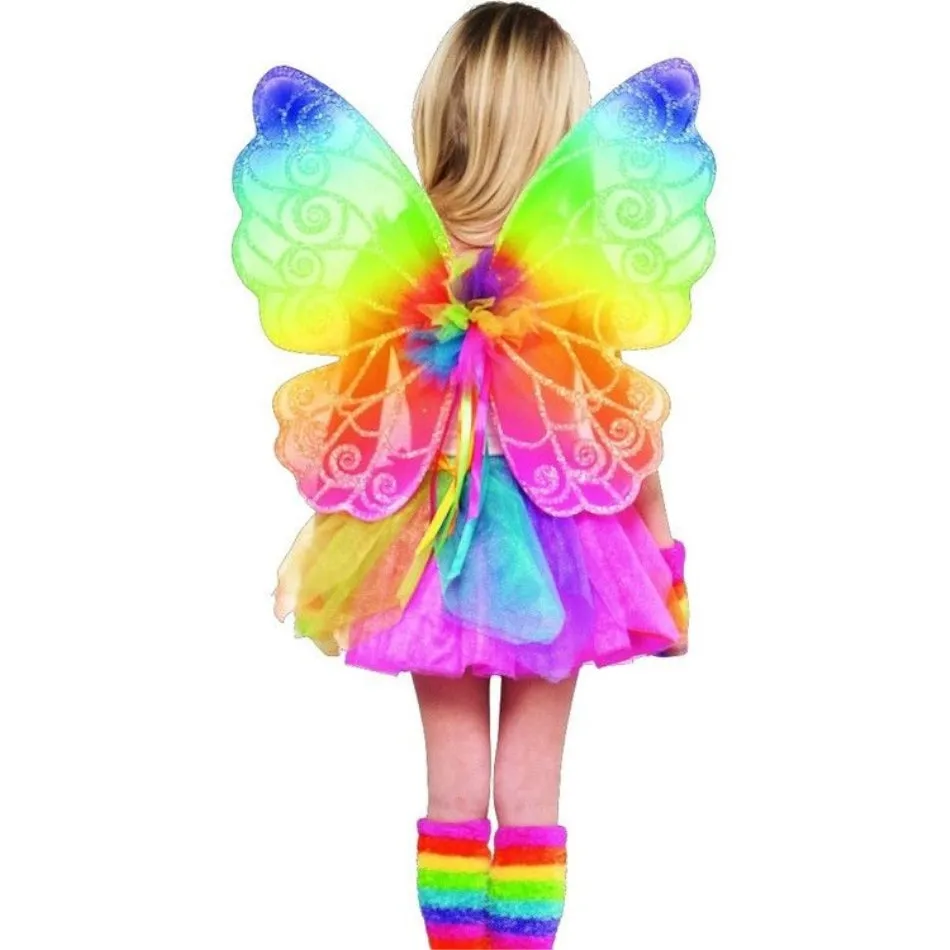 Girls Rainbow Fairy Wings