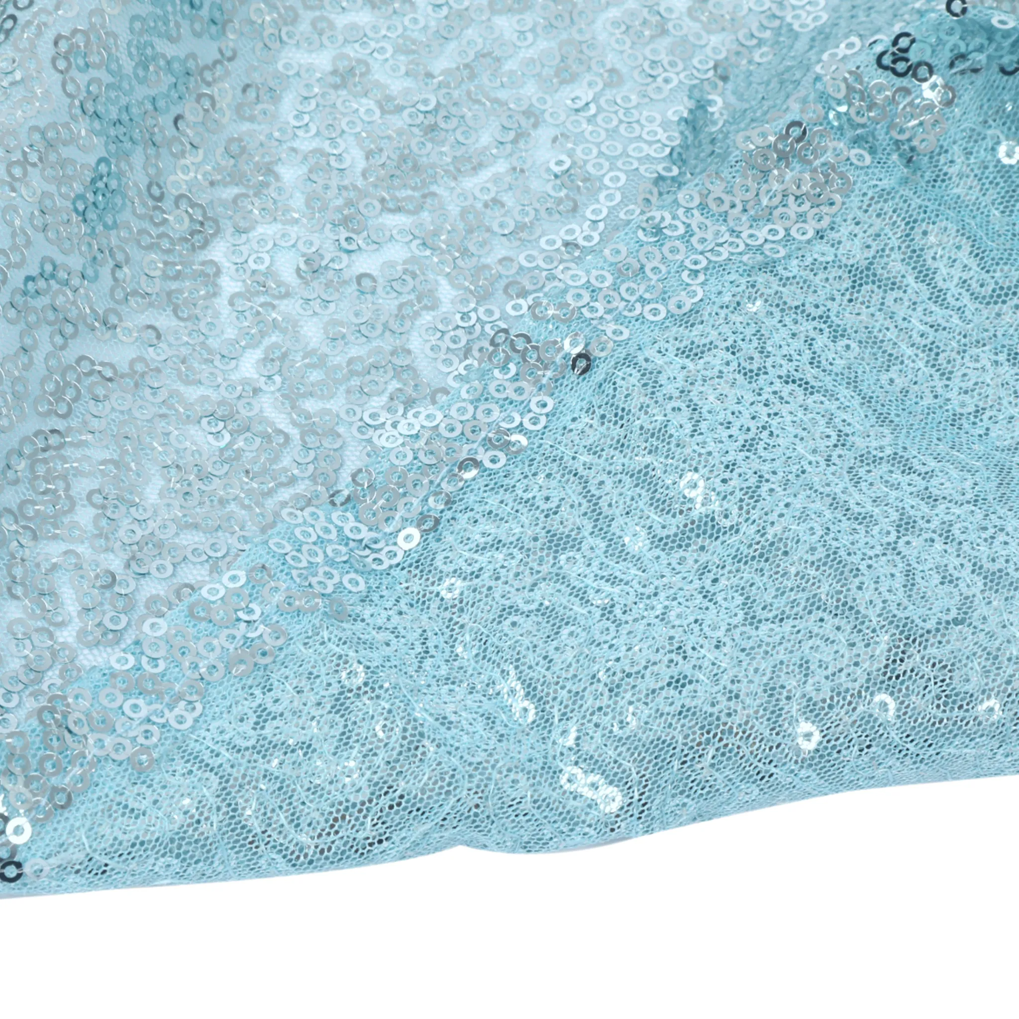 Glitz Sequin Mesh Net 10ft H x 52" W Drape/Backdrop panel - Baby Blue