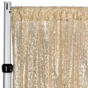 Glitz Sequin Mesh Net 10ft H x 52" W Drape/Backdrop panel - Champagne