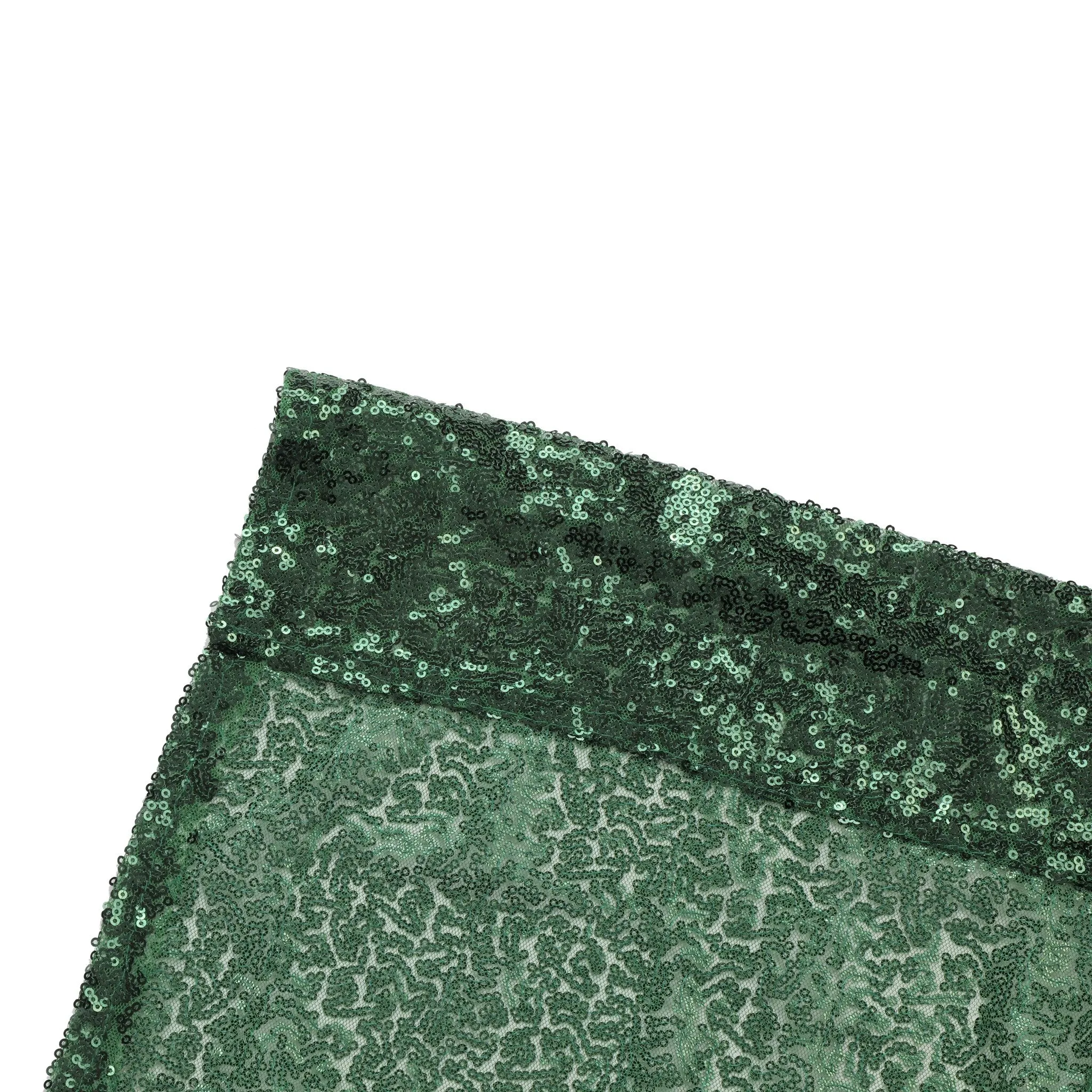 Glitz Sequin Mesh Net 10ft H x 52" W Drape/Backdrop panel - Emerald Green