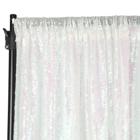 Glitz Sequin Mesh Net 10ft H x 52" W Drape/Backdrop panel - Iridescent White