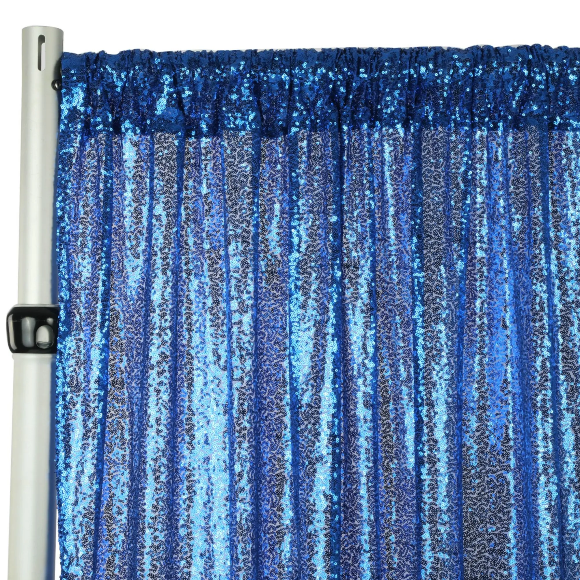 Glitz Sequin Mesh Net 10ft H x 52" W Drape/Backdrop panel - Royal Blue