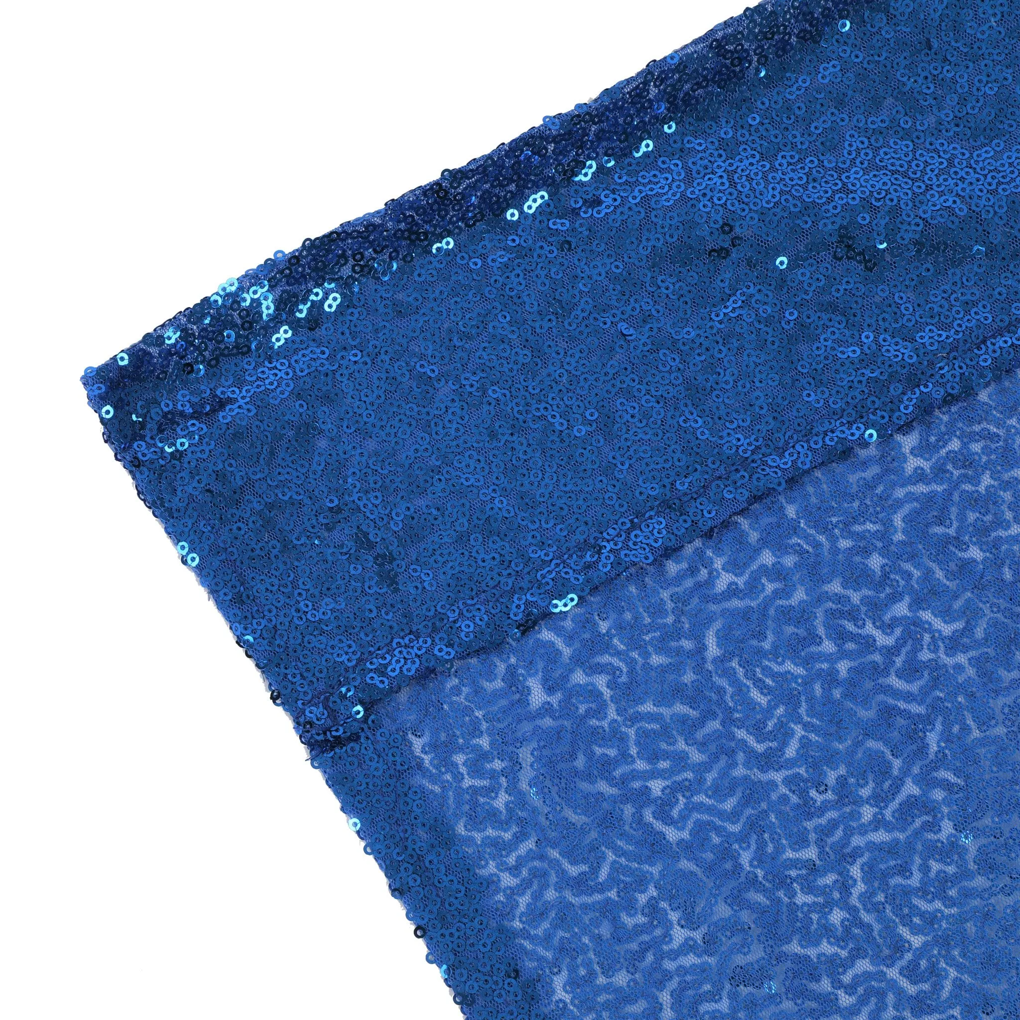 Glitz Sequin Mesh Net 10ft H x 52" W Drape/Backdrop panel - Royal Blue