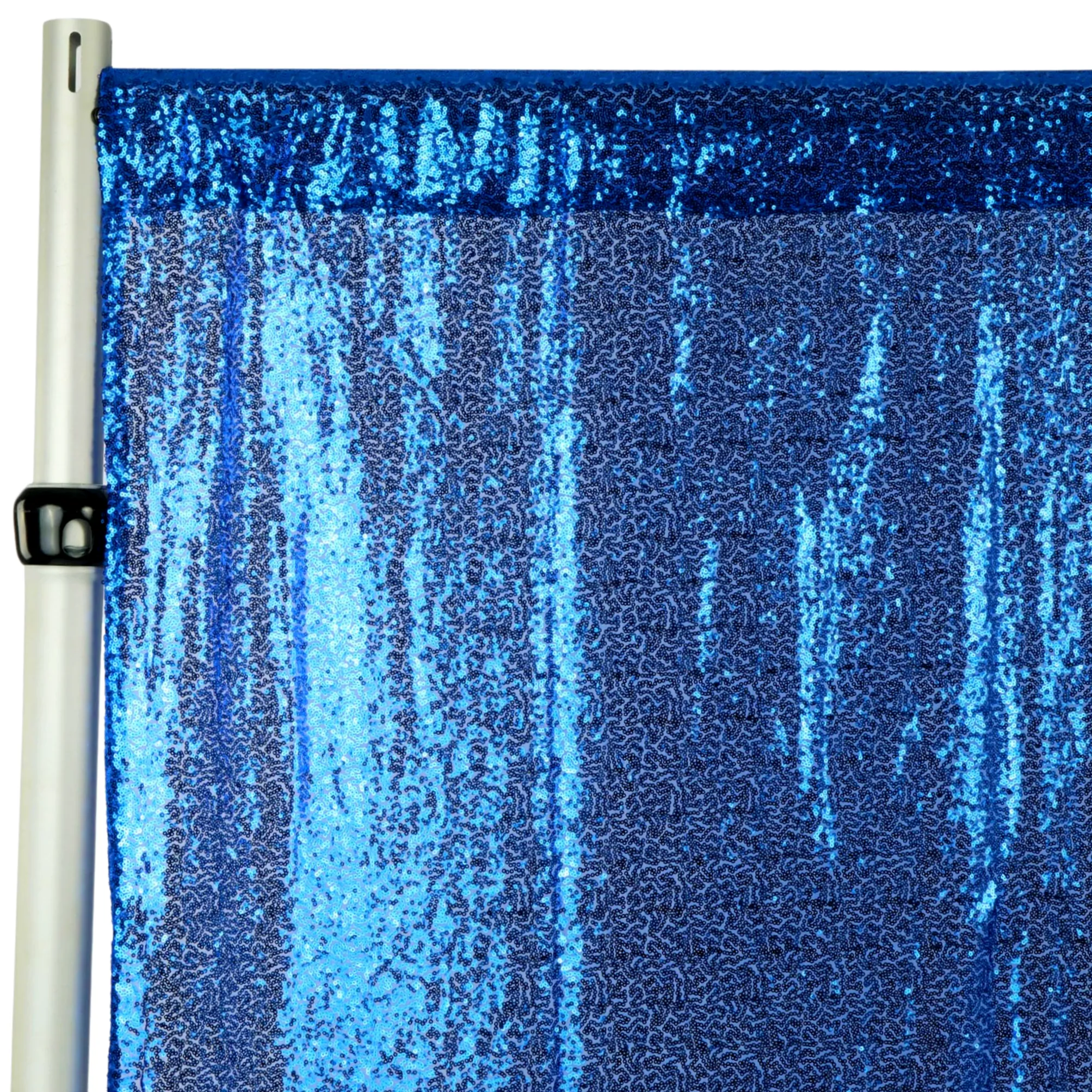 Glitz Sequin Mesh Net 10ft H x 52" W Drape/Backdrop panel - Royal Blue