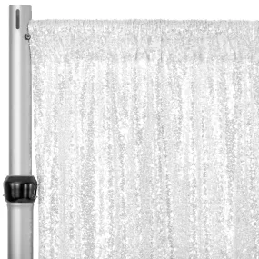 Glitz Sequin Mesh Net 10ft H x 52" W Drape/Backdrop panel - White