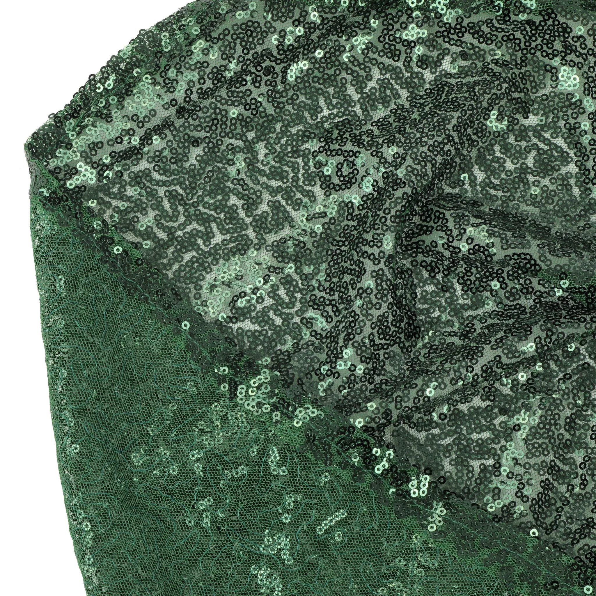 Glitz Sequin Mesh Net 12ft H x 52" W Drape/Backdrop panel - Emerald Green