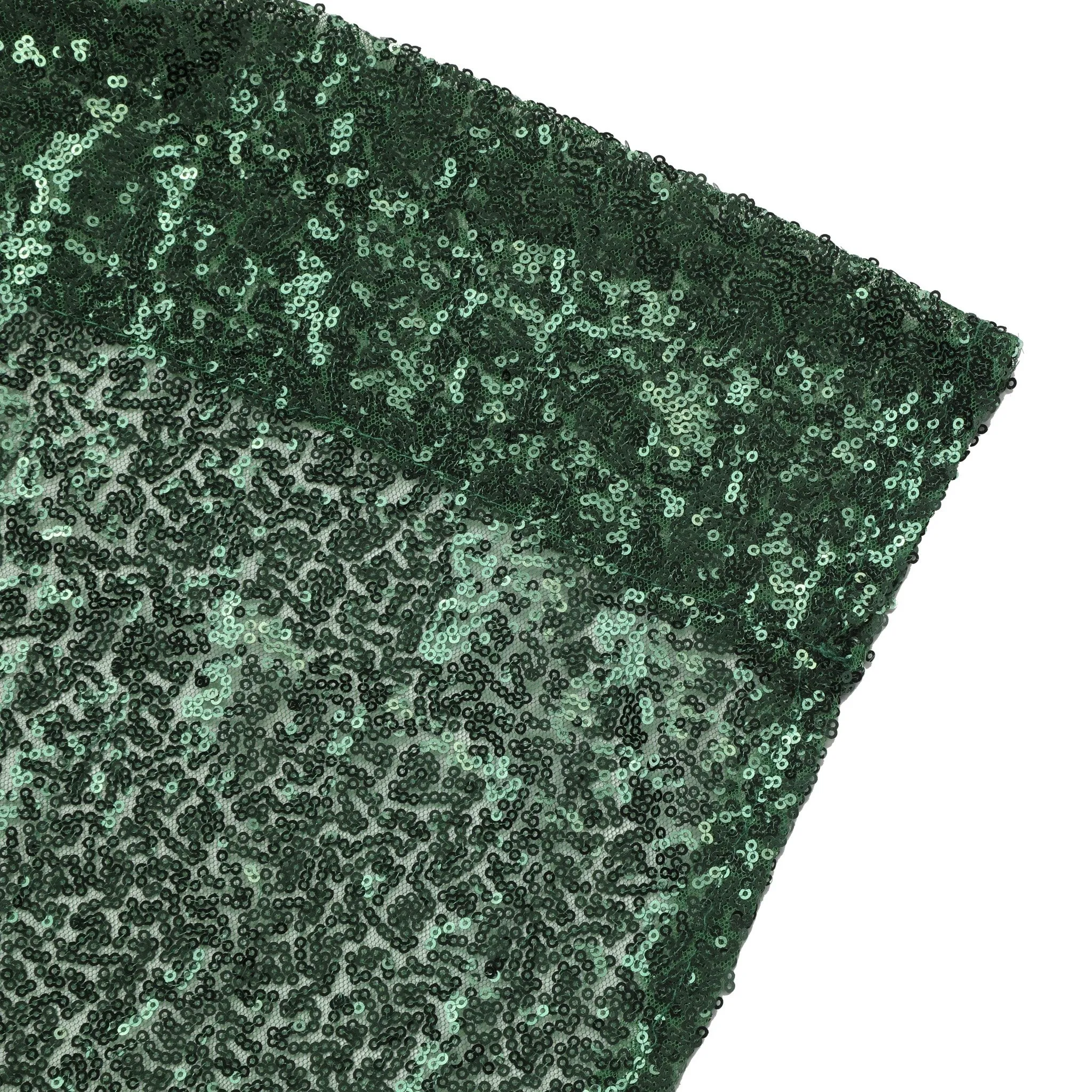 Glitz Sequin Mesh Net 12ft H x 52" W Drape/Backdrop panel - Emerald Green