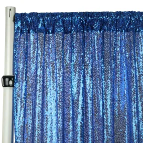 Glitz Sequin Mesh Net 12ft H x 52" W Drape/Backdrop panel - Royal Blue