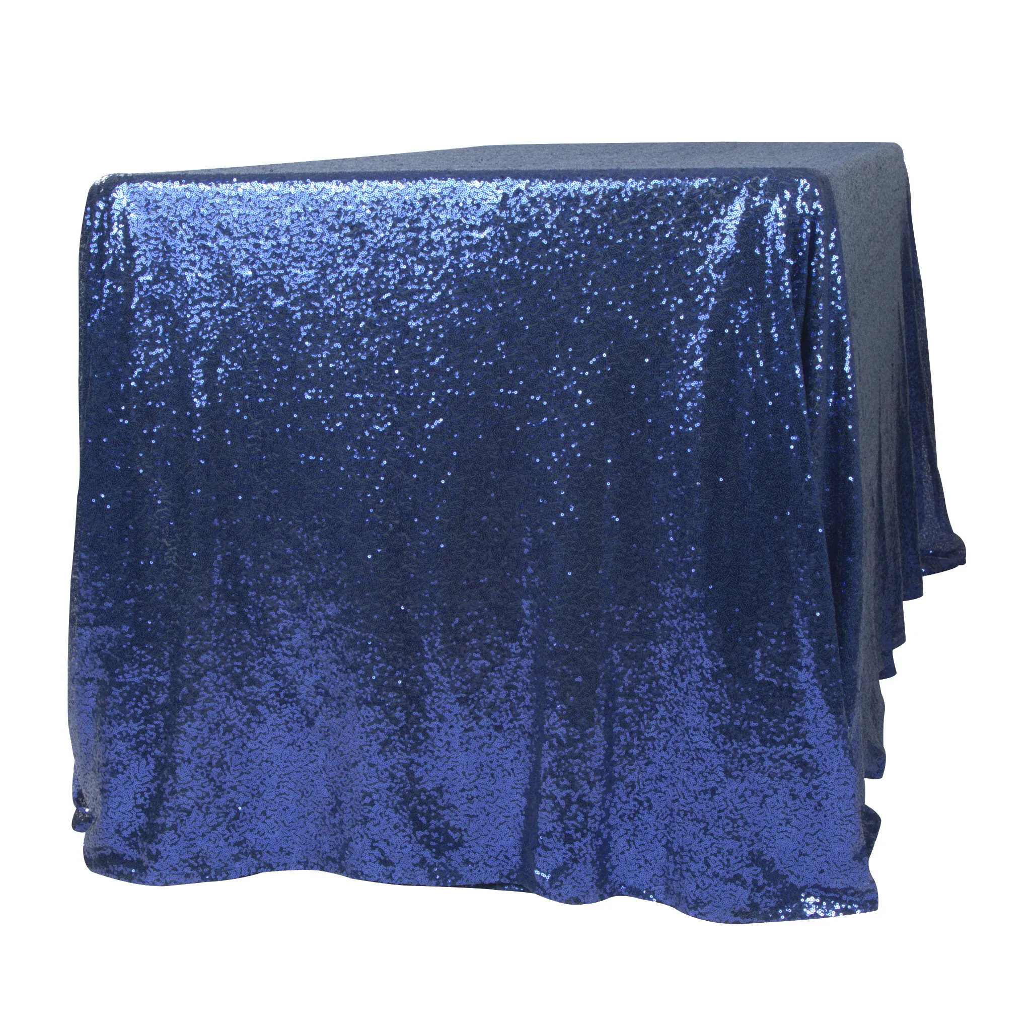 Glitz Sequin Mesh Net Tablecloth  90"x156" Rectangular -  Navy Blue