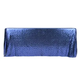 Glitz Sequin Mesh Net Tablecloth  90"x156" Rectangular -  Navy Blue